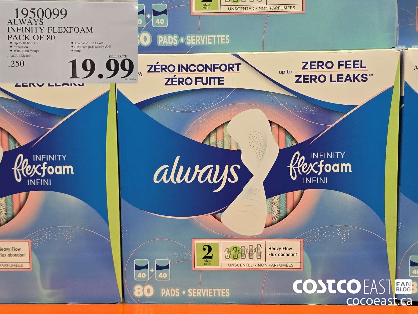 1950099 ALWAYS INFINITY FLEXFOAM PACK OF 30 $19.99