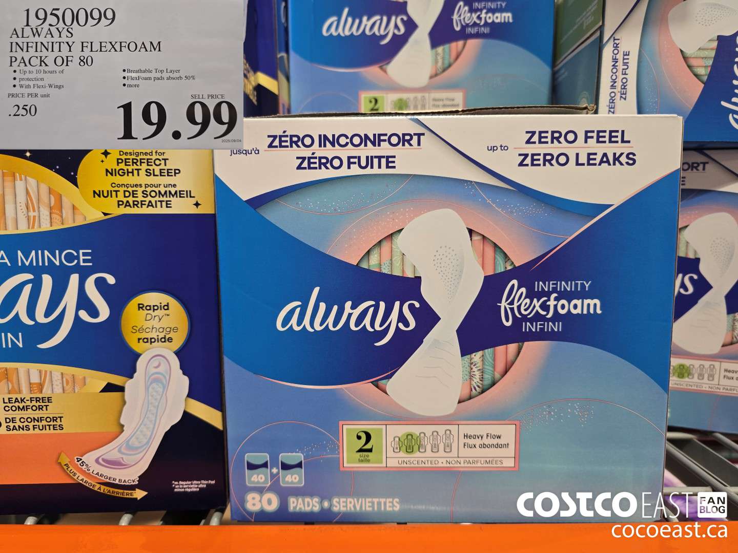 1950099 ALWAYS INFINITY FLEXFOAM PACK OF 80 $19.99