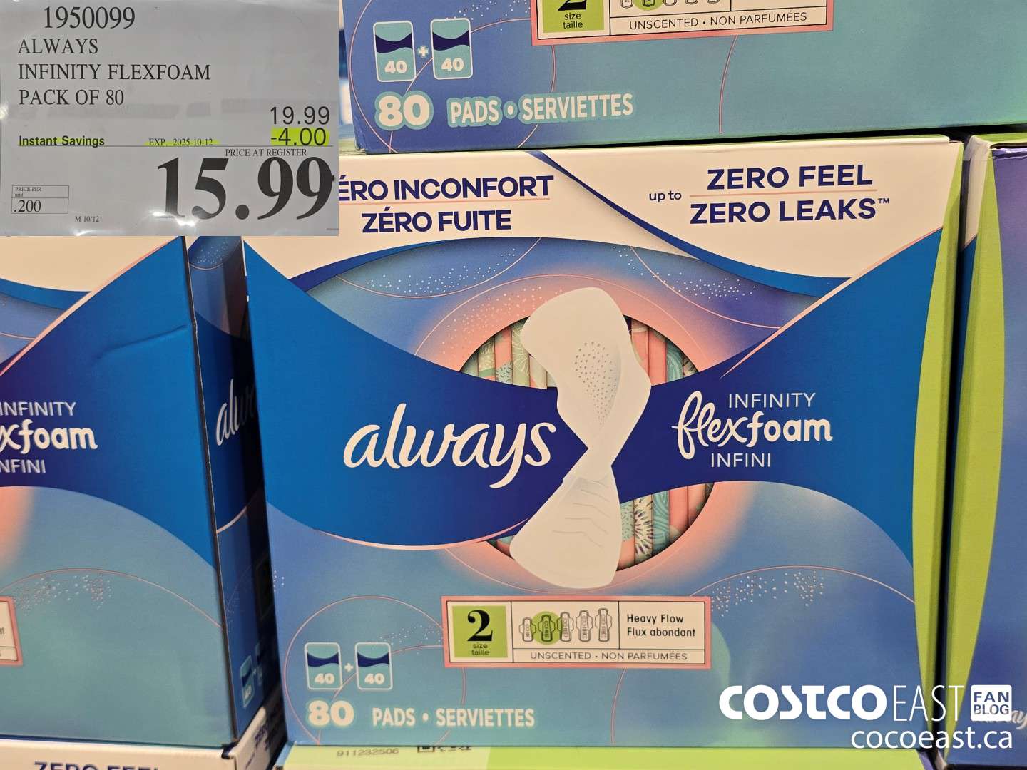 1950099 ALWAYS INFINITY FLEXFOAM PACK OF 80 ($4.00 INSTANT SAVINGS EXPIRES ON 2025-10-12) $15.99