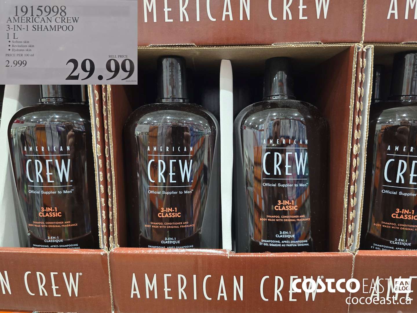 1915998 AMERICAN CREW 3-IN-1 SHAMPOO 1 L $29.99