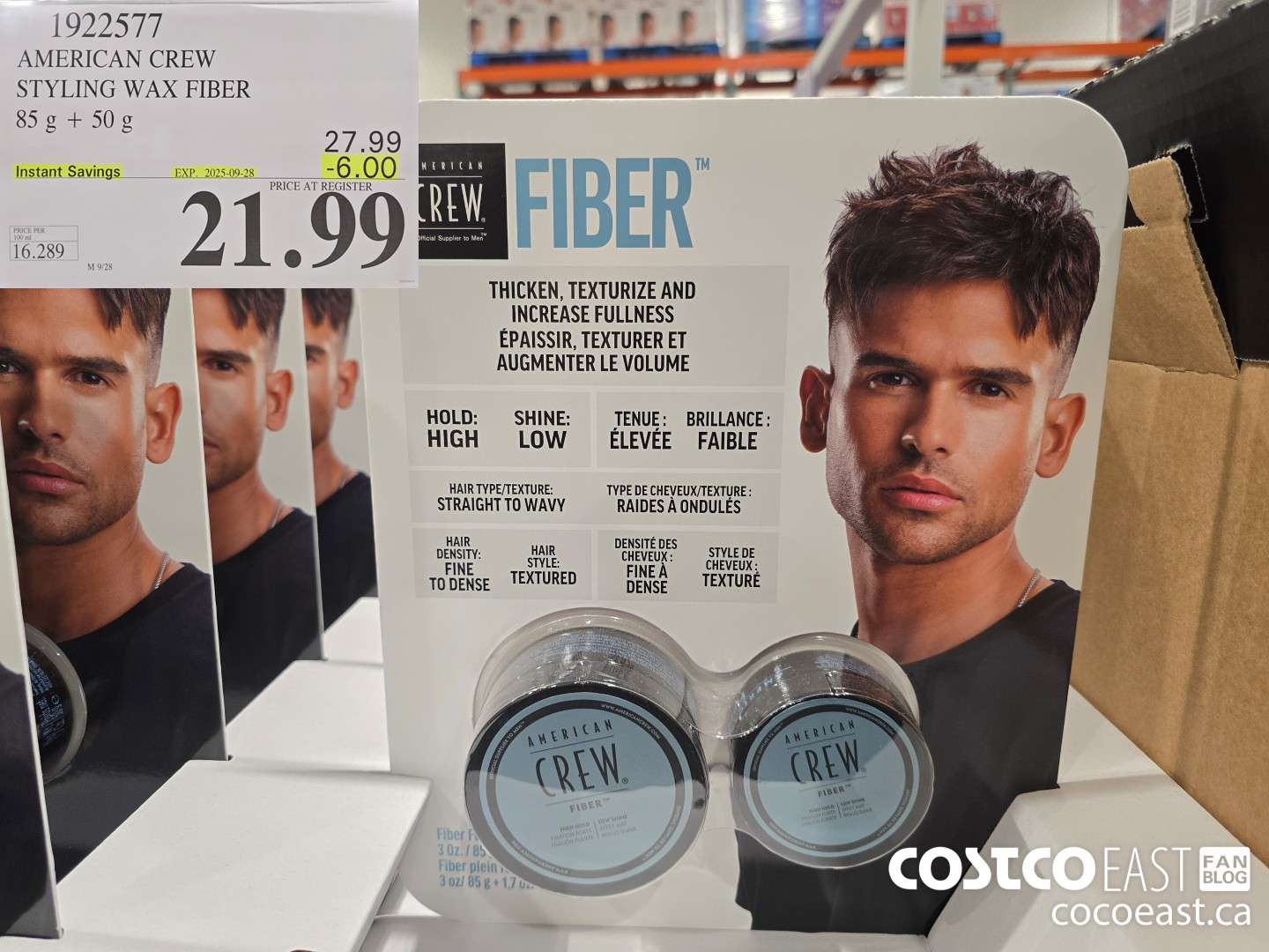 1922577 AMERICAN CREW STYLING WAX FIBER 85g + 50G ($6.00 INSTANT SAVINGS EXPIRES ON 2025-09-28) $21.99