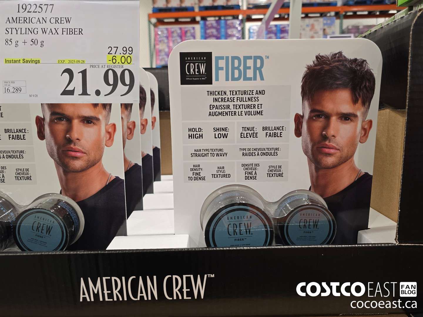 1922577 AMERICAN CREW STYLING WAX FIBER 85g + 50G ($6.00 INSTANT SAVINGS EXPIRES ON 2025-09-28) $21.99