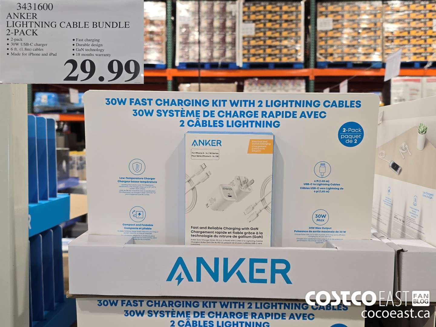 3431600 ANKER LIGHTNING CABLE BUNDLE 2-PACK $29.99