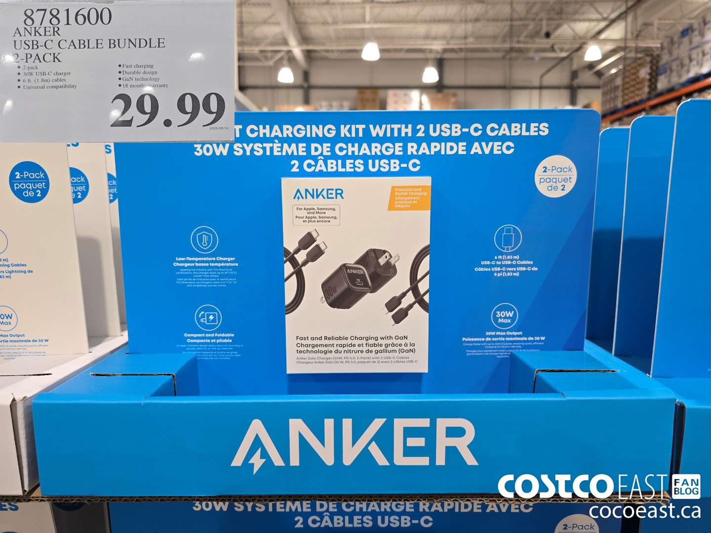 8781600 ANKER USB-C CABLE BUNDLE 2-PACK $29.99