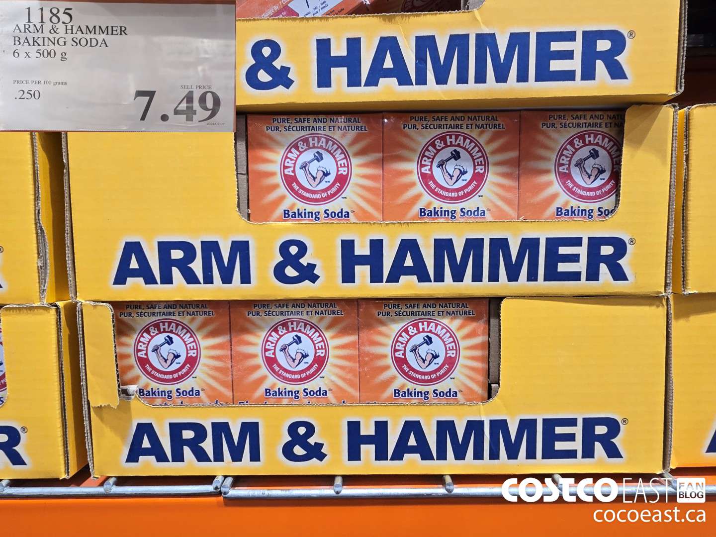 1185 ARM & HAMMER BAKING SODA 6 X 500 G $7.49