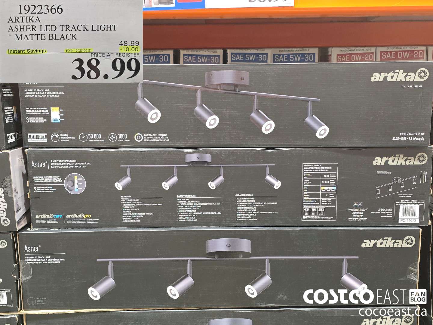 1922366 ARTIKA ASHER LED TRACK LIGHT , MATTE BLACK ($10.00 INSTANT SAVINGS EXPIRES ON 2025-09-21) $38.99