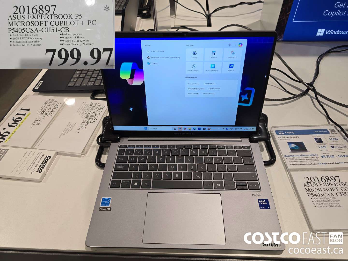 2016897 ASUS EXPERTBOOK P5 MICROSOFT COPILOT+ PC P5405CSA-CHS51-CB $799.97