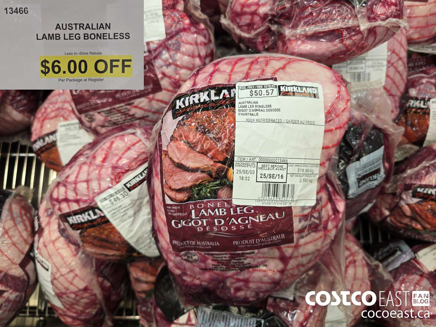 13466 AUSTRALIAN LAMB LEG BONELESS ($6.00 INSTANT SAVINGS)