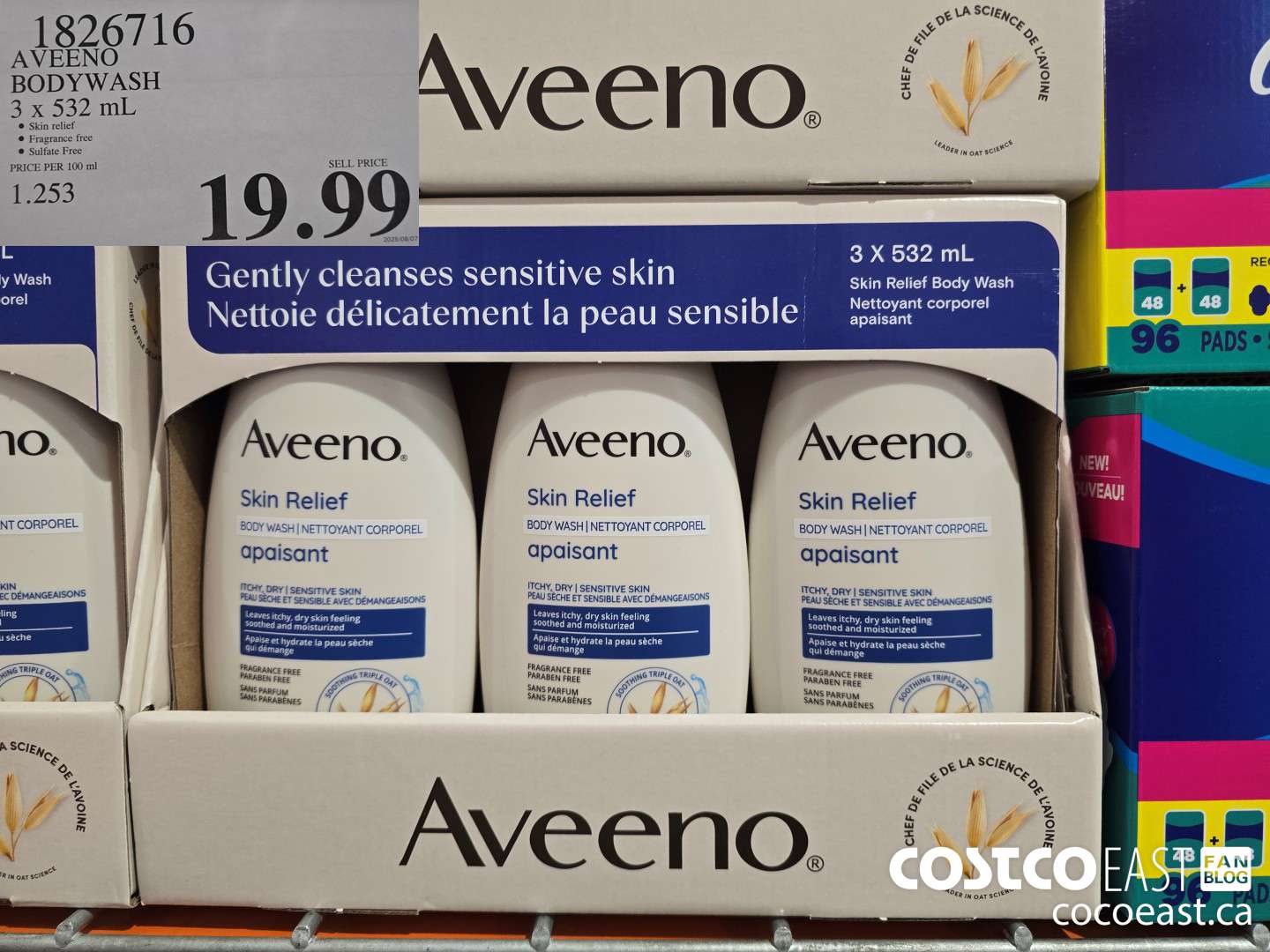 1826716 AVEENO BODYWASH 3 x 532 ML $19.99
