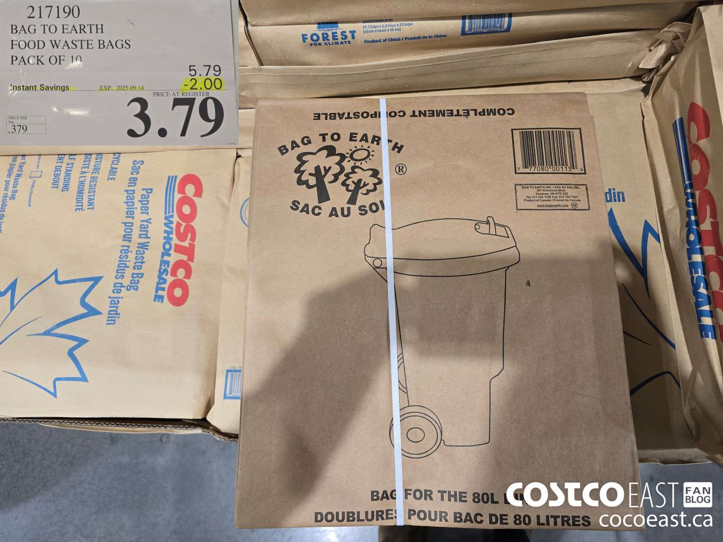 217190 BAG TO EARTH FOOD WASTE BAGS PACK OF 10 ($2.00 INSTANT SAVINGS EXPIRES ON 2025-09-14) $3.79