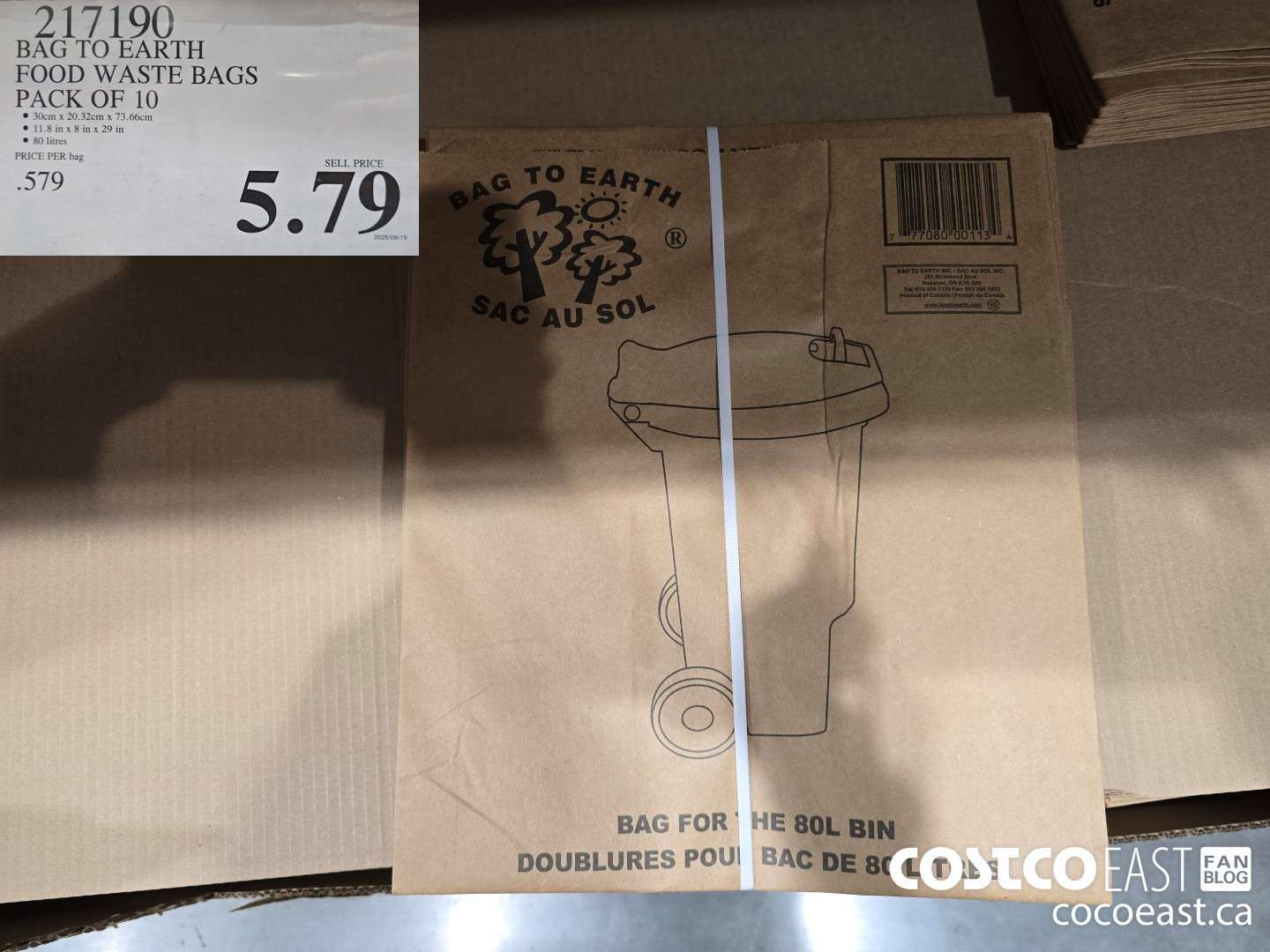 217190 BAG TO EARTH FOOD WASTE BAGS PACK OF 10 $5.79