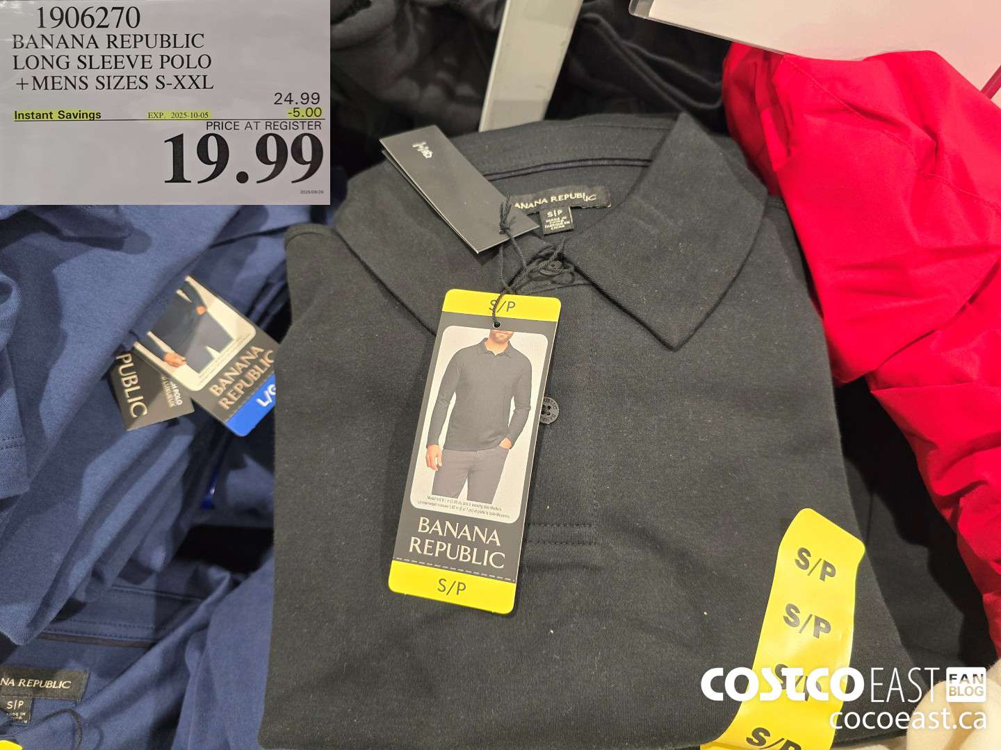 1906270 BANANA REPUBLIC LONG SLEEVE POLO +MENS SIZES S-XXL ($5.00 INSTANT SAVINGS EXPIRES ON 2025-10-05) $19.99