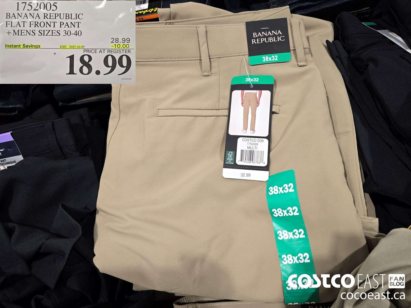 1752005 BANANA REPUBLIC TECH PANT +MENS SIZES 30-40 ($10.00 INSTANT SAVINGS EXPIRES ON 2025-10-05) $18.99