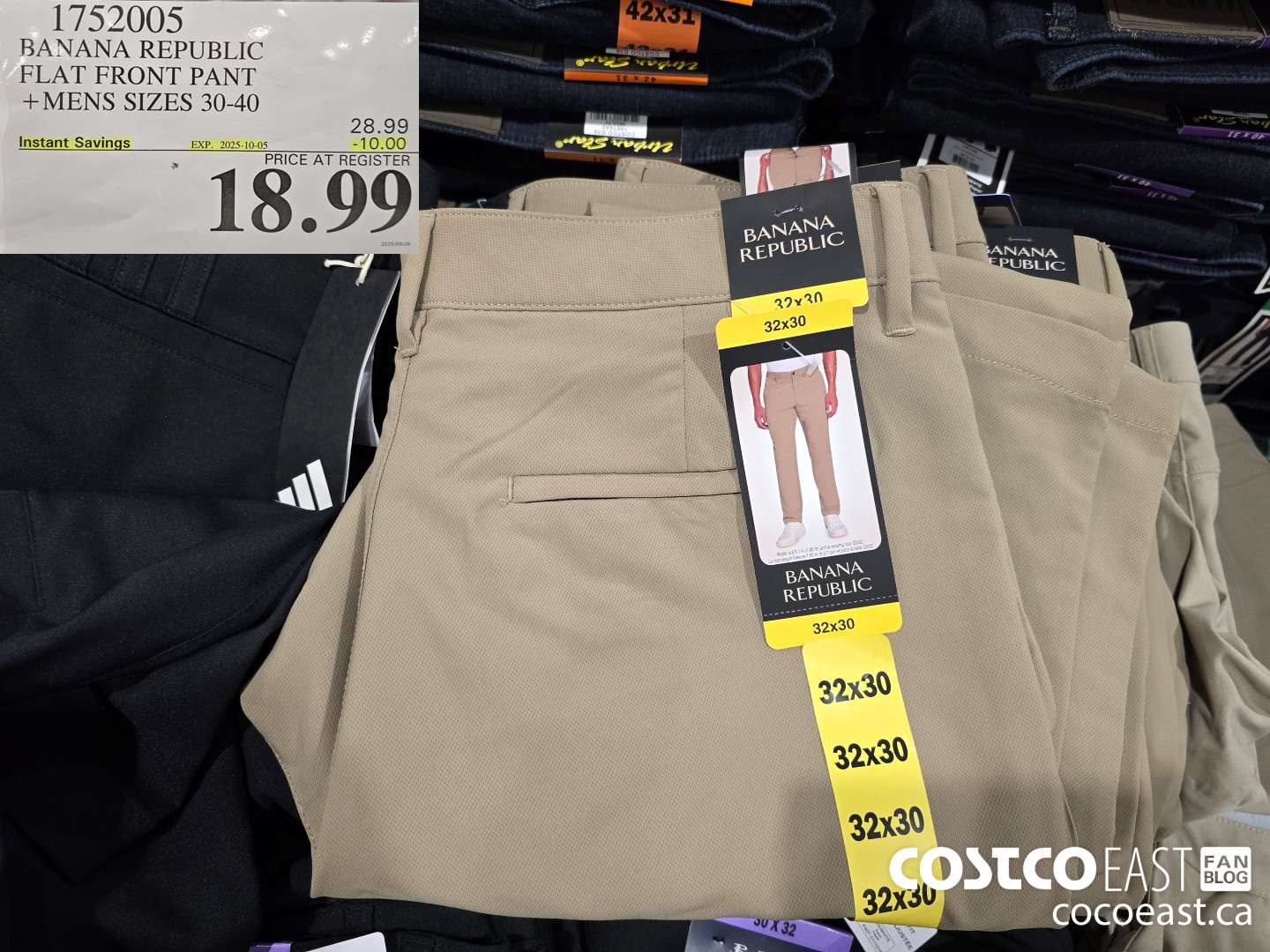 1752005 BANANA REPUBLIC TECH PANT +MENS SIZES 30-40 ($10.00 INSTANT SAVINGS EXPIRES ON 2025-10-05) $18.99