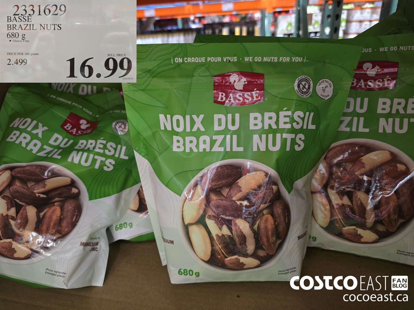 2331629 BASSE BRAZIL NUTS 680 G $16.99