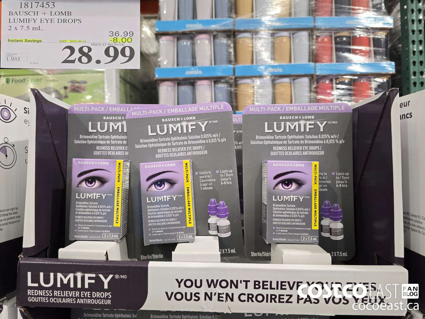 1817453 BAUSCH & LOMB LUMIFY DROPS 2 X 7.5 ML ($8.00 INSTANT SAVINGS EXPIRES ON 2025-09-14) $28.99