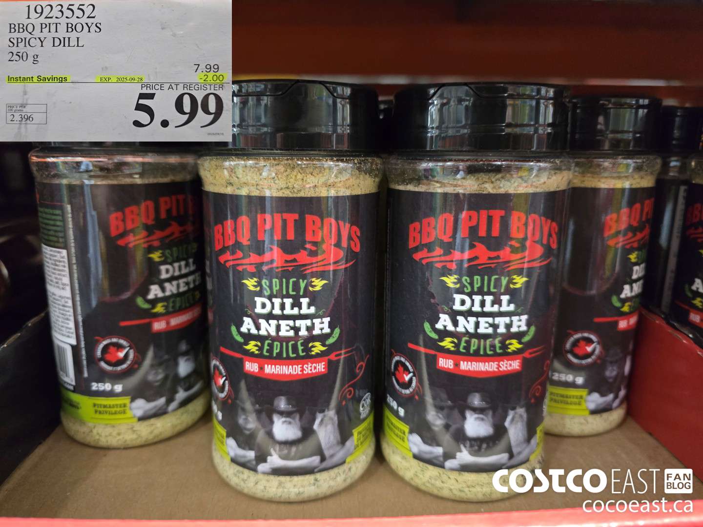 1923552 BBQ PIT BOYS SPICY DILL 250 g ($2.00 INSTANT SAVINGS EXPIRES ON 2025-09-28) $5.99