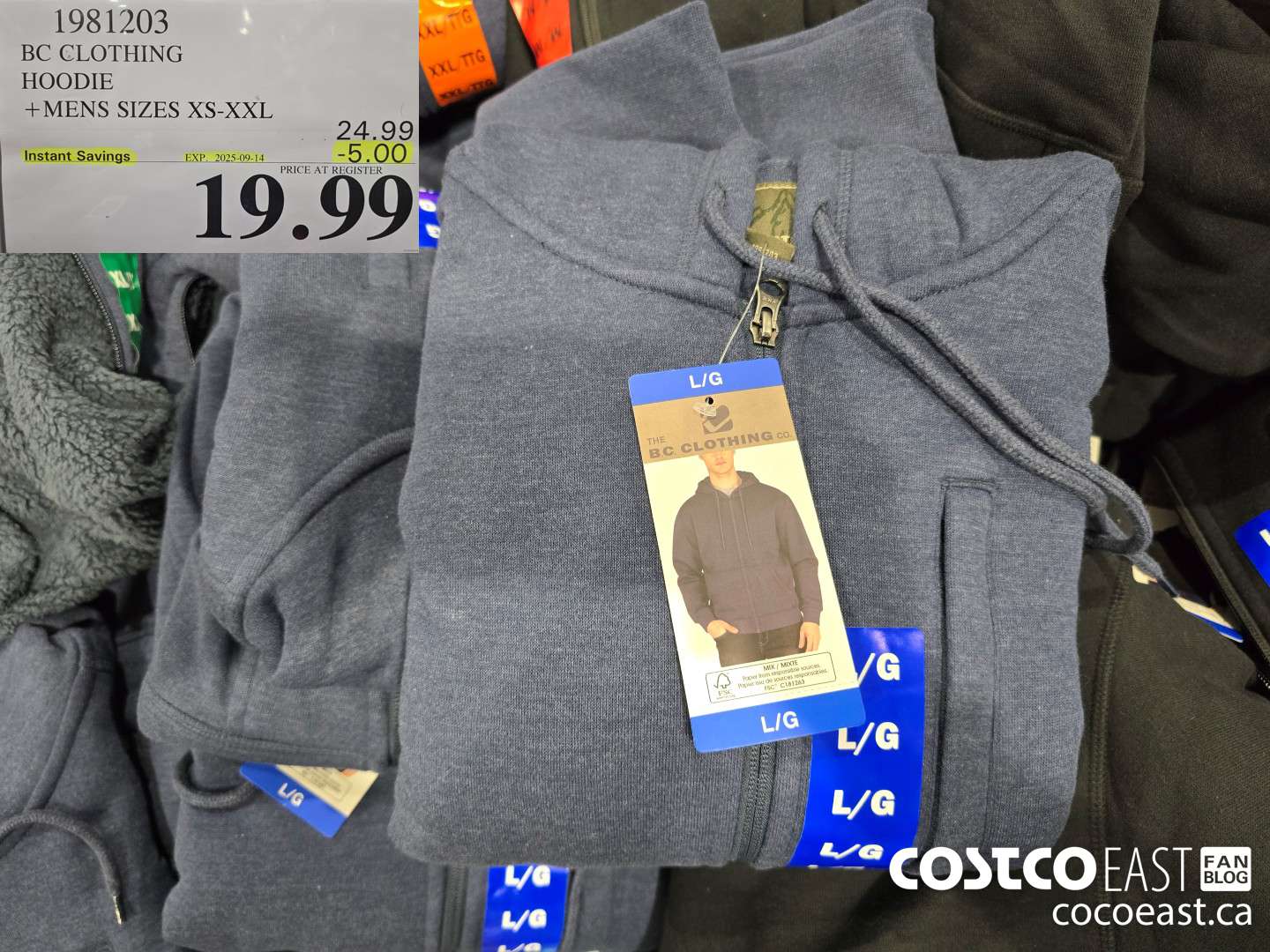 1981203 BC CLOTHING HOODIE +MENS SIZES XS-XXL ($5.00 INSTANT SAVINGS EXPIRES ON 2025-09-14) $19.99