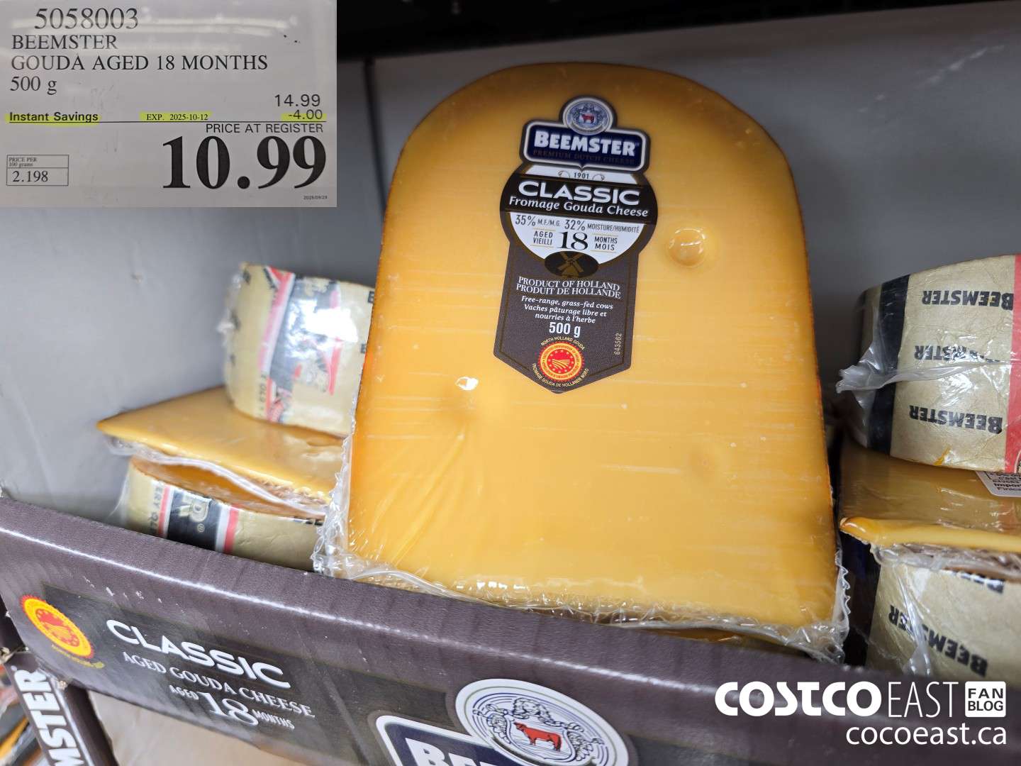 5058003 BEEMSTER AGED GOUDA 18 MONTHS 500G ($4.00 INSTANT SAVINGS EXPIRES ON 2025-10-12) $10.99