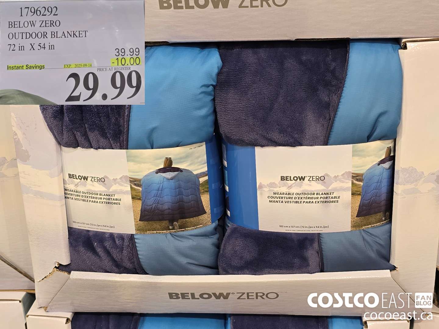 1796292 BELOW ZERO OUTDOOR BLANKET 72