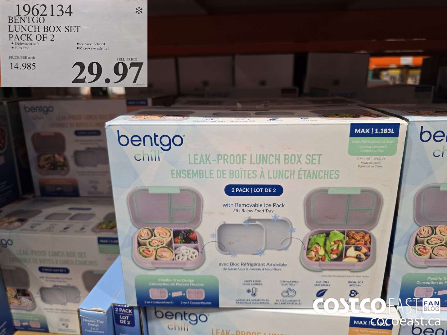 1962134 BENTGO LUNCH BOX SET PACK OF 2 $29.97