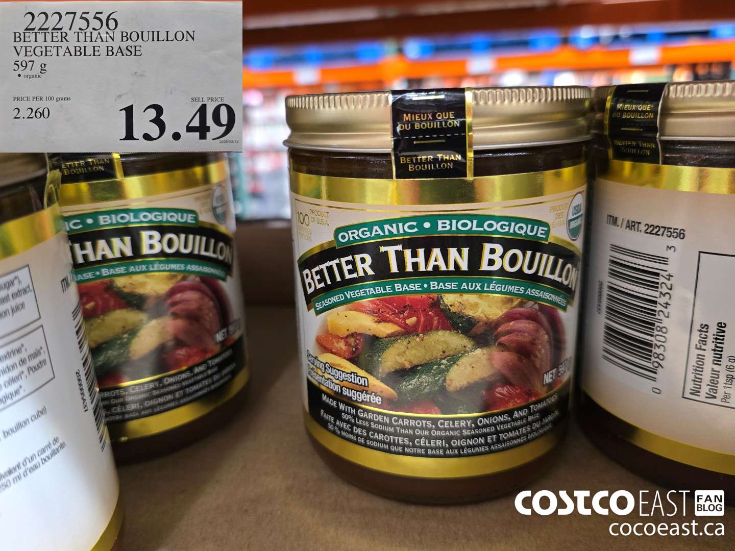 2227556 BETTER THAN BOUILLON VEGETABLE BASE 597 g $13.49