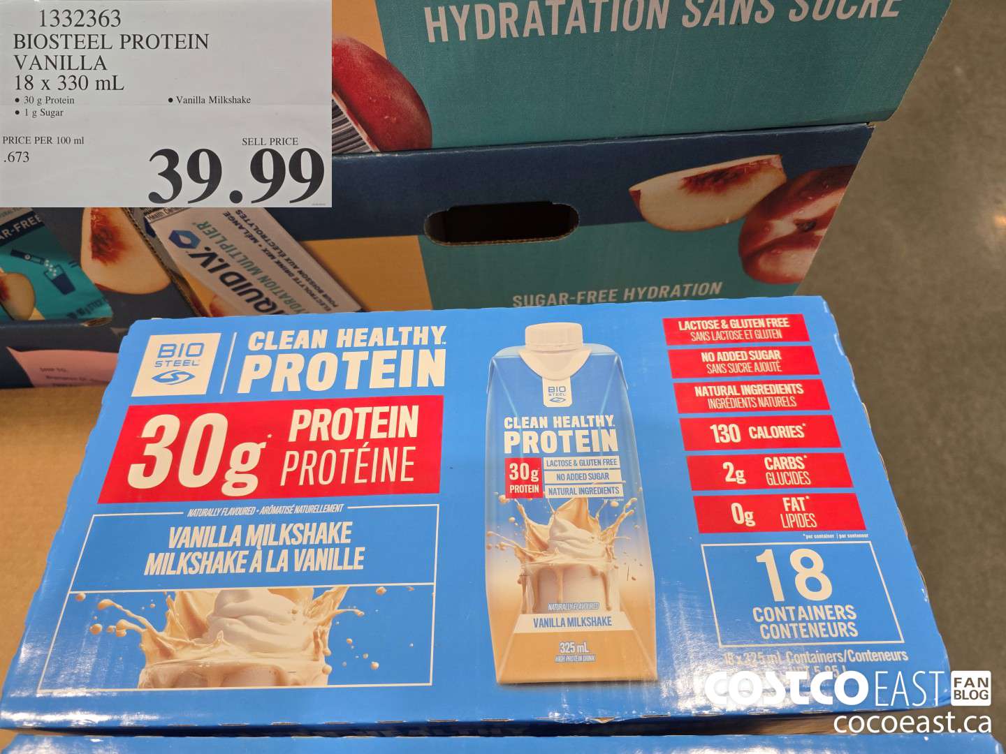 1332363 BIOSTEEL PROTEIN VANILLA 18 X 330 mL $39.99