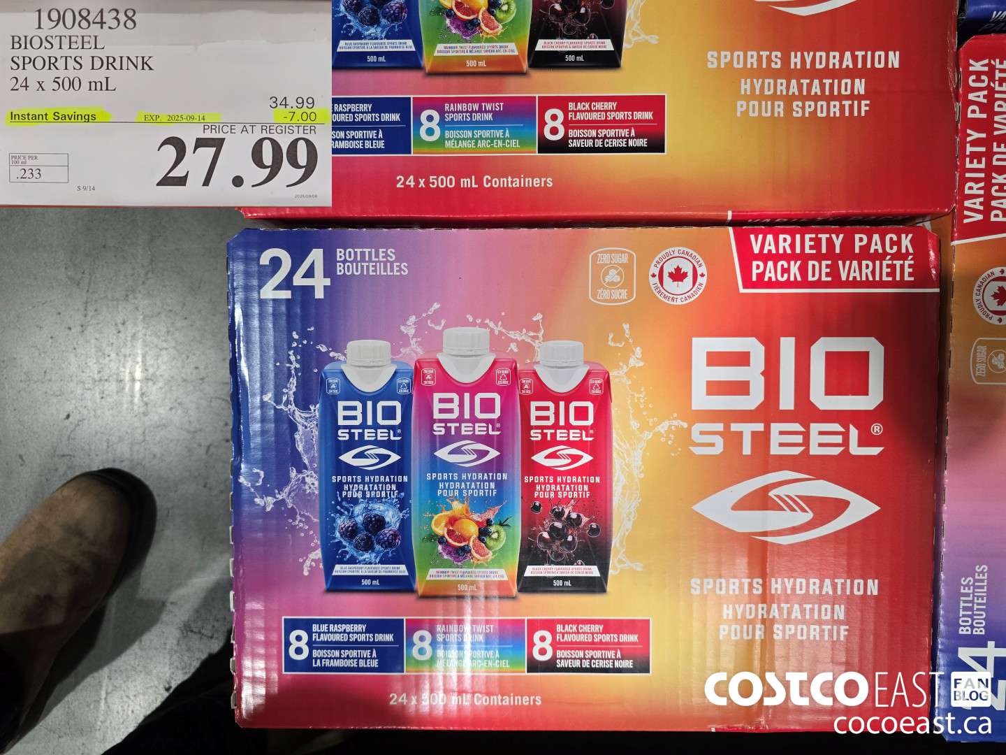 1908438 BIOSTEEL SPORTS DRINK 24 x 500 mL ($7.00 INSTANT SAVINGS EXPIRES ON 2025-09-14) $27.99