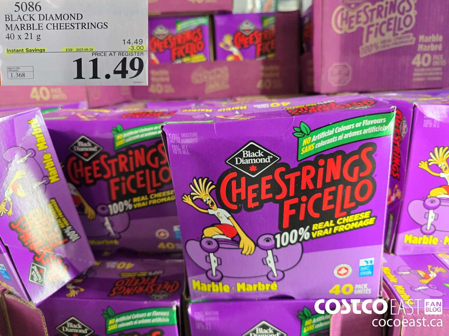 5086 BLACK DIAMOND MARBLE CHEESTRINGS 40 x 21 G ($3.00 INSTANT SAVINGS EXPIRES ON 2025-09-28) $11.49