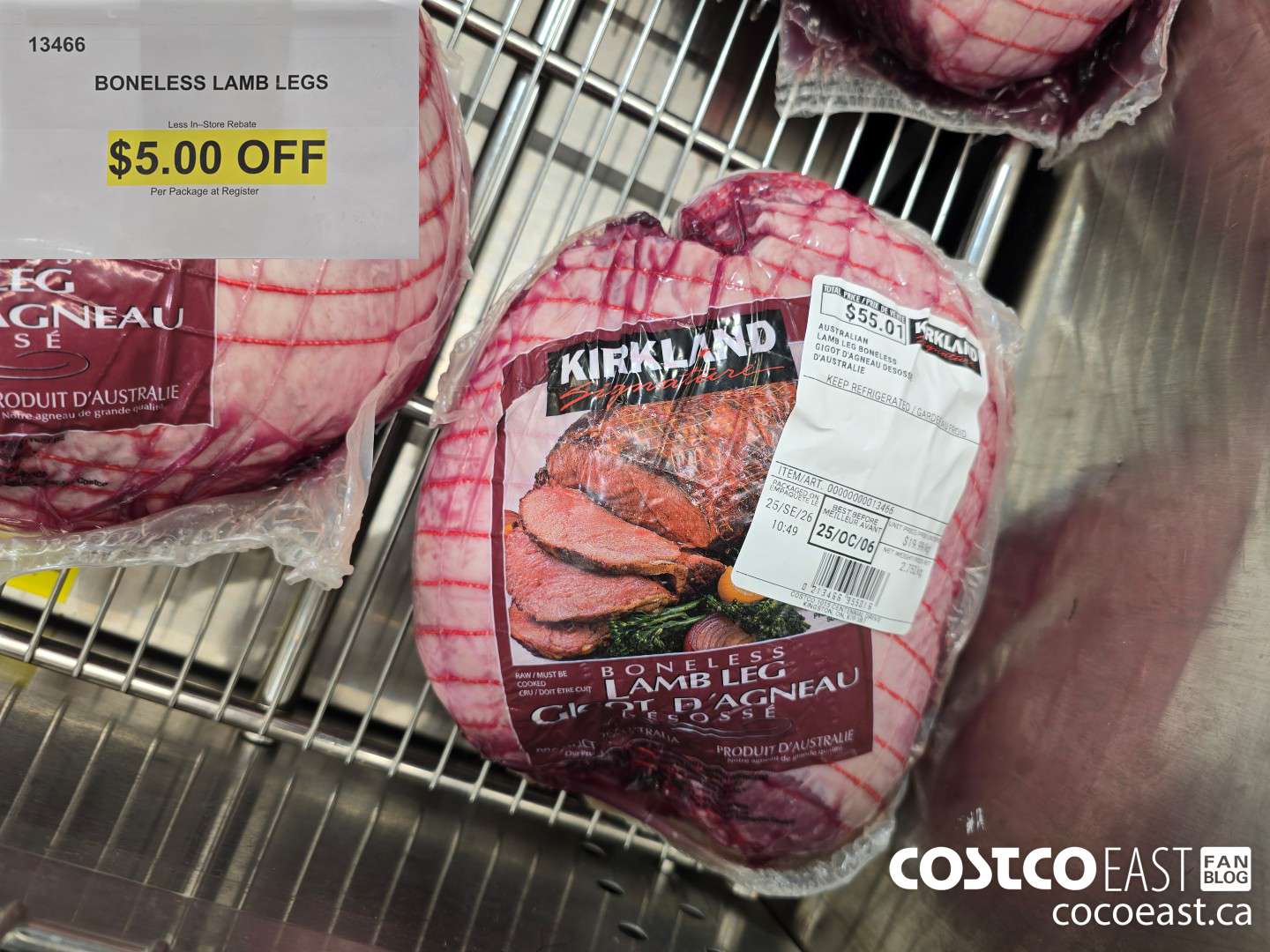 13466 BONELESS LAMB LEGS ($5.00 INSTANT SAVINGS)