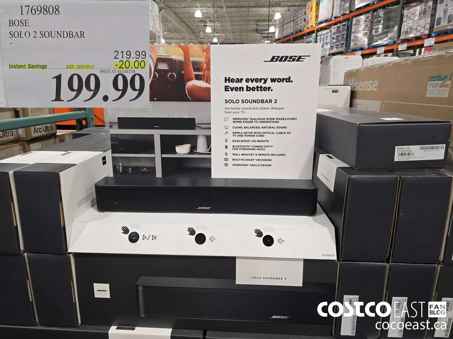 1769808 BOSE SOLO 2 SOUNDBAR ($20.00 INSTANT SAVINGS EXPIRES ON 2025-09-11) $199.99