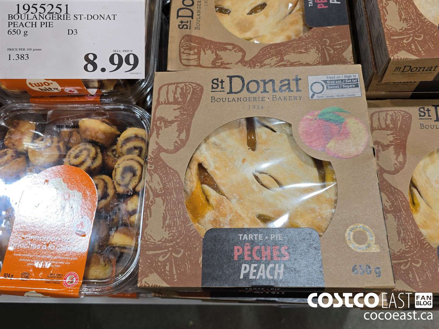 1955251 BOULANGERIE ST-DONAT PEACH PIE 650 g D3 $8.99
