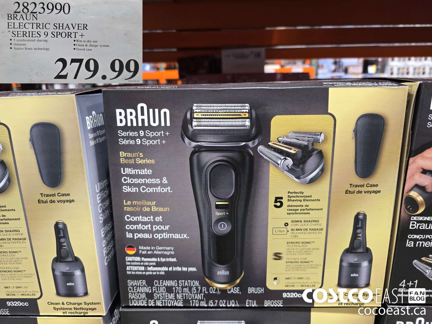 2823990 BRAUN ELECTRIC SHAVER SERIES 9 SPORT + $279.99
