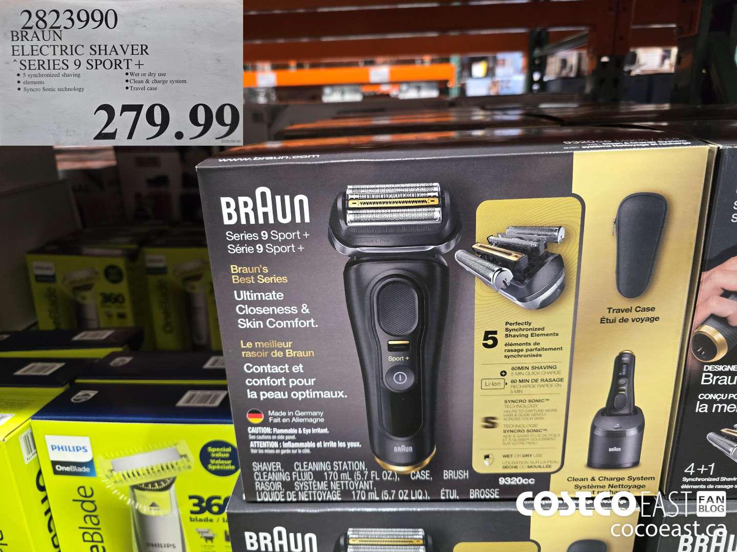2823990 BRAUN ELECTRIC SHAVER SERIES 9 SPORT + $279.99