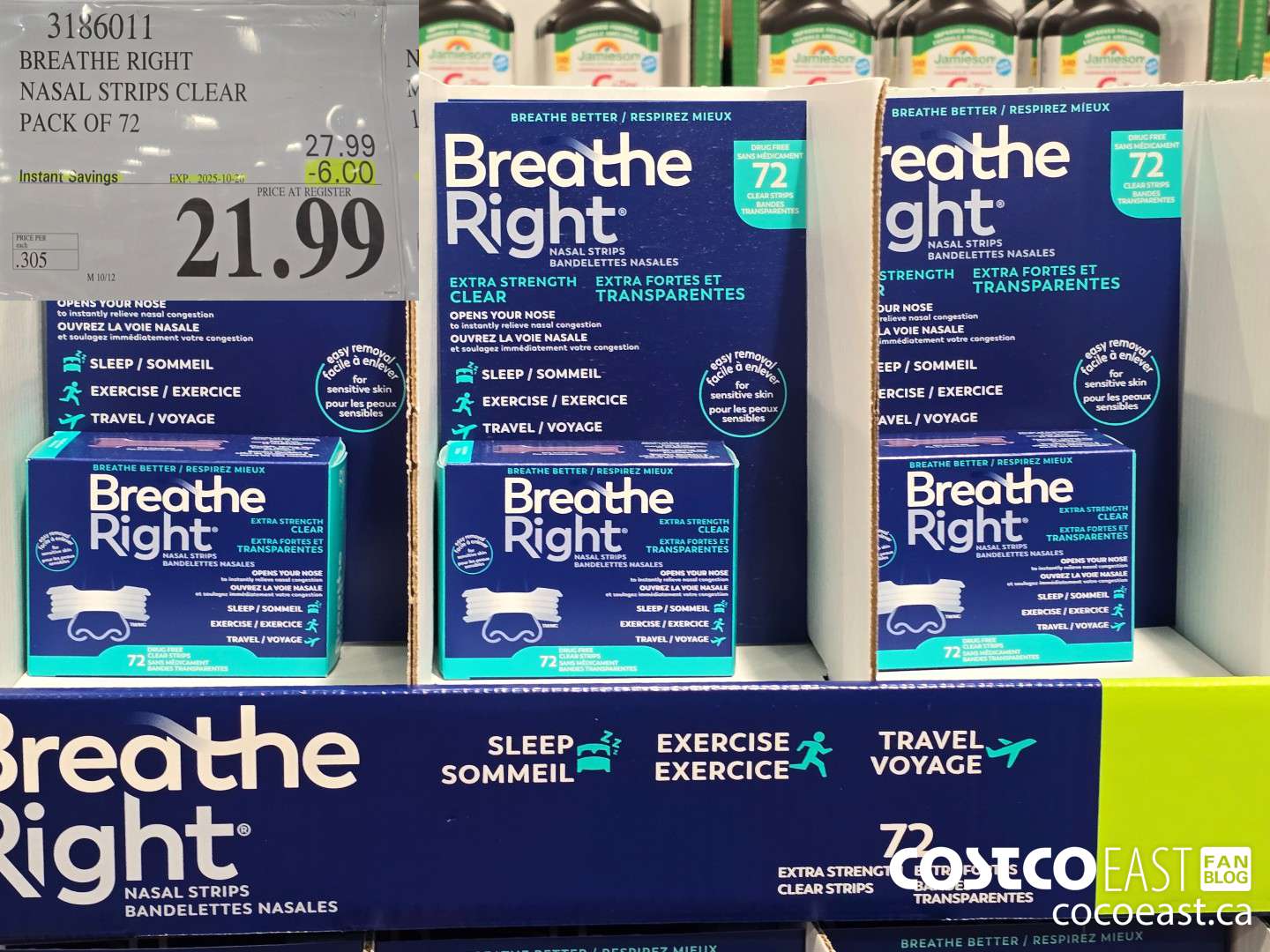 3186011 BREATHE RIGHT NASAL STRIPS EXT CLEAR PACK OF 72 ($6.00 INSTANT SAVINGS EXPIRES ON 2025-10-26) $21.99