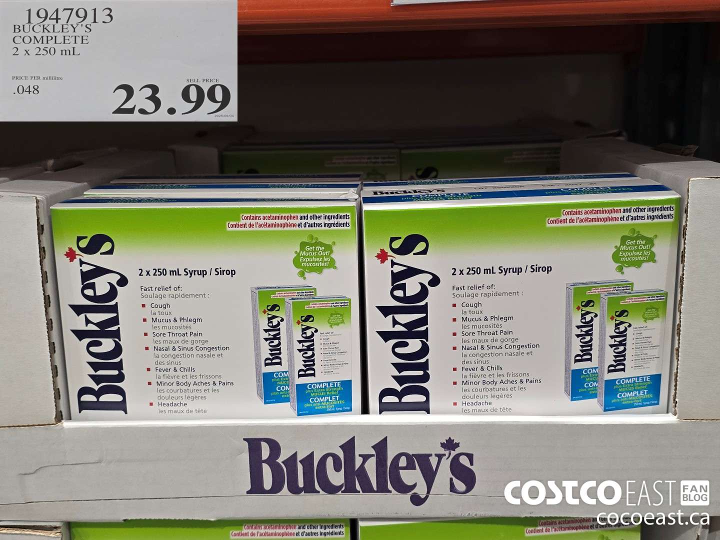 1947913 BUCKLEY'S COMPLETE 2 X 250 ML $23.99