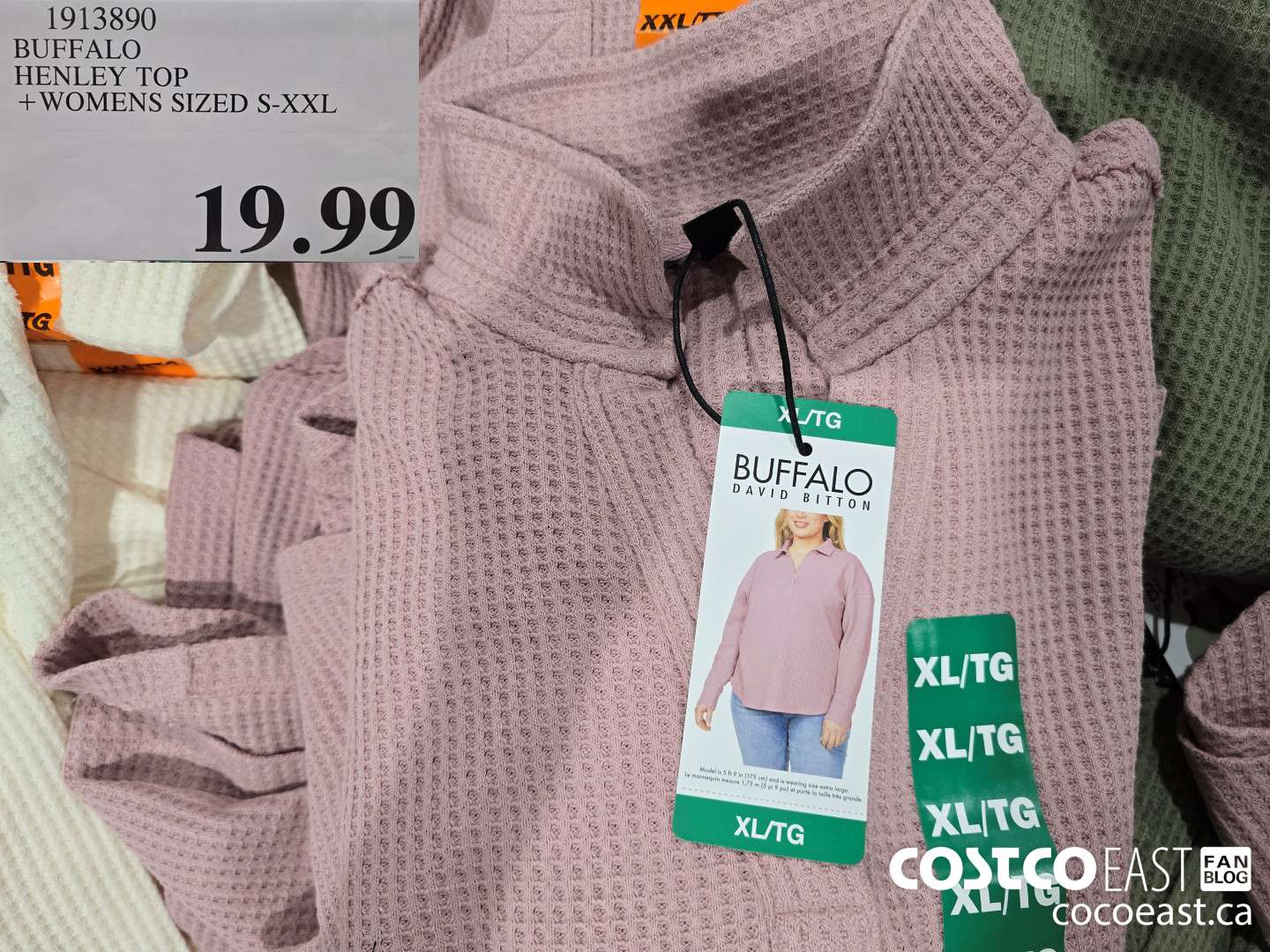 1913890 BUFFALO HENLEY TOP + WOMENS SIZED S-XXL $19.99