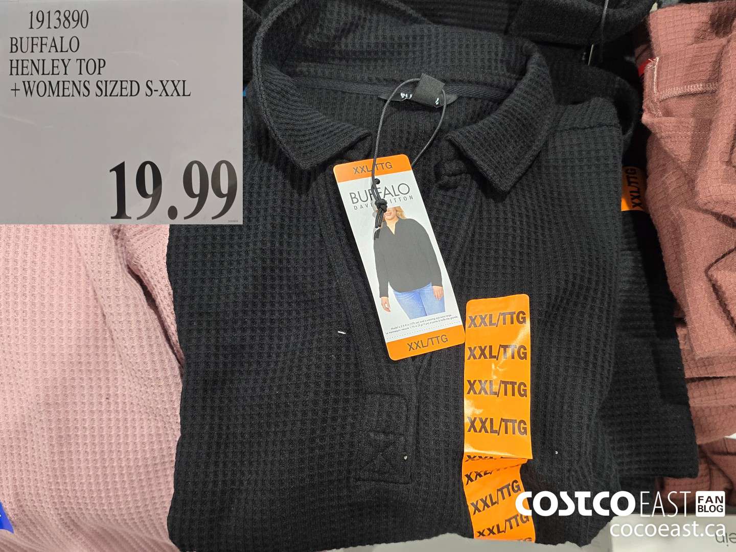 1913890 BUFFALO HENLEY TOP + WOMENS SIZED S-XXL $19.99