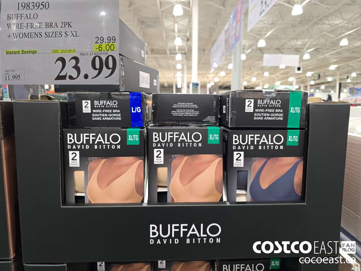 1983950 BUFFALO WIRE-FREE BRAS 2PK + LADIES SIZES S-XL ($6.00 INSTANT SAVINGS EXPIRES ON 2025-09-14) $23.99