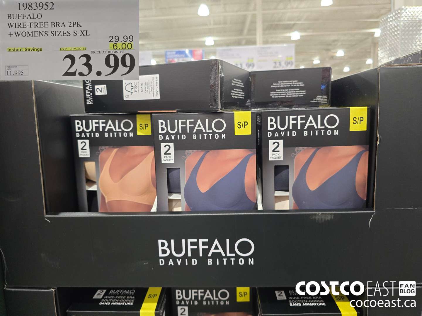 1983952 BUFFALO WIRE-FREE BRA 2PK +WOMENS SIZES S-XL ($6.00 INSTANT SAVINGS EXPIRES ON 2025-09-14) $23.99