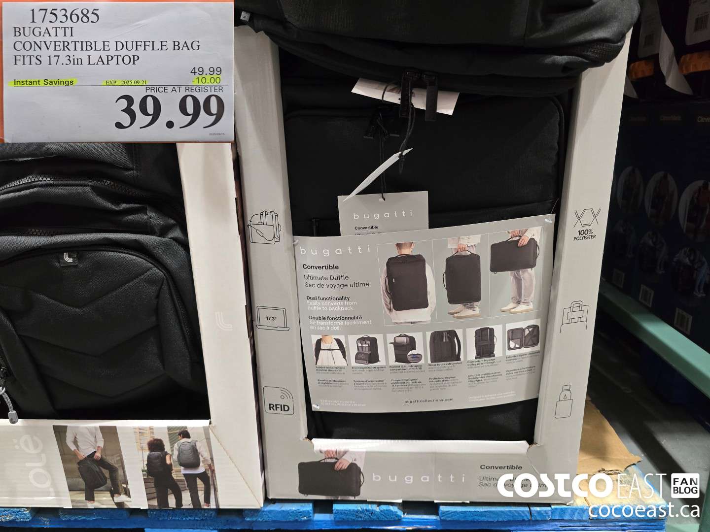 1753685 BUGATTI CONVERTIBLE DUFFLE BAG FITS 17.3in LAPTOP ($10.00 INSTANT SAVINGS EXPIRES ON 2025-09-21) $39.99