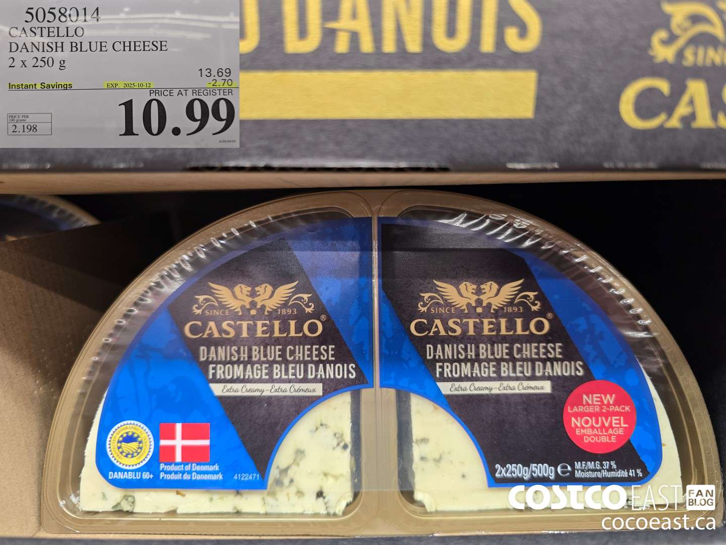 5058014 CASTELLO DANISH BLUE CHEESE 2 X 250G ($2.70 INSTANT SAVINGS EXPIRES ON 2025-10-12) $10.99