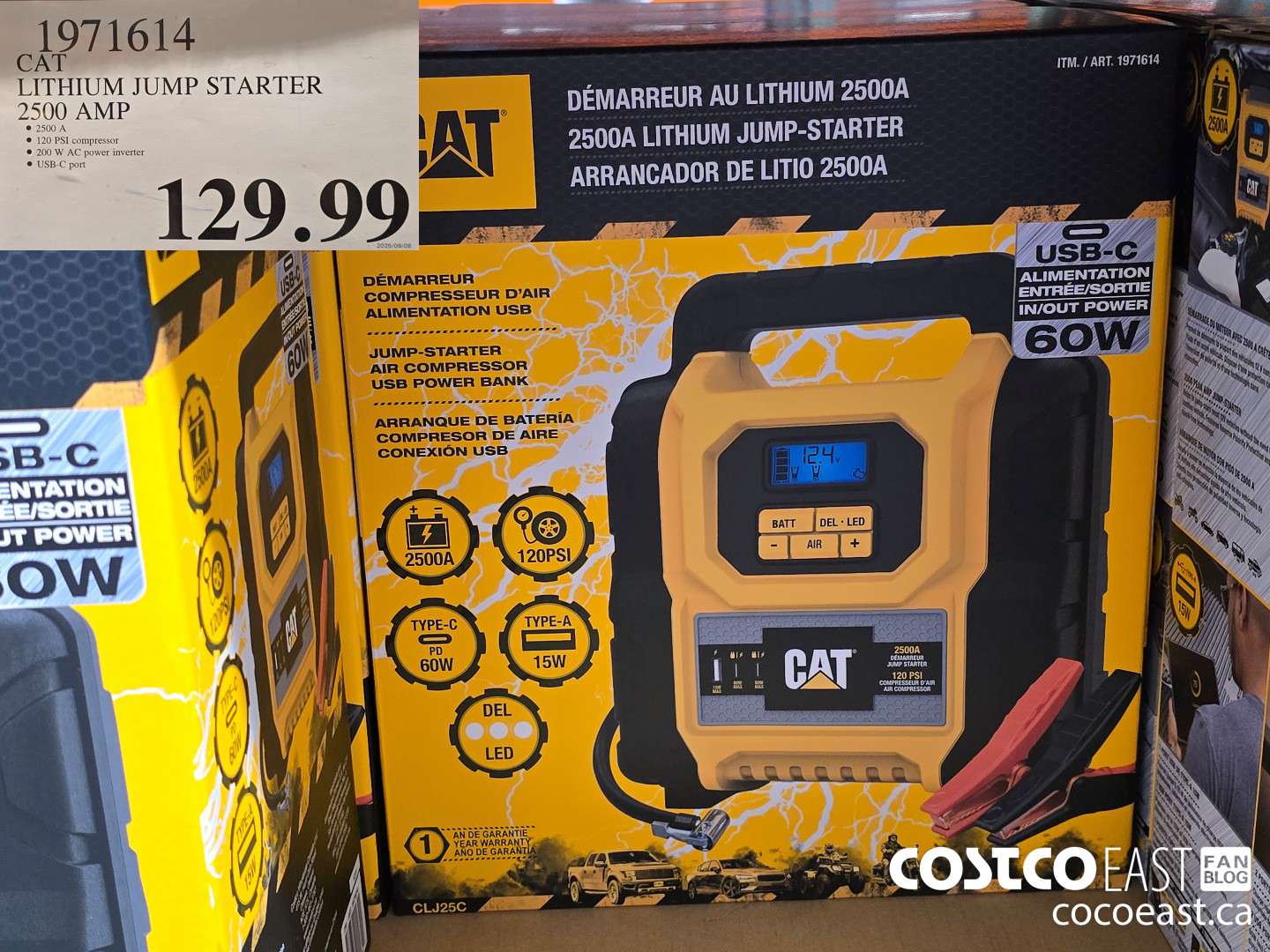 1971614 CAT LITHIUM JUMP STARTER 2500 AMP $129.99