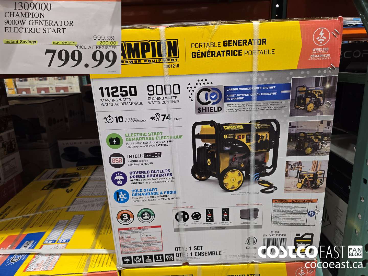 1309000 CHAMPION 9000W GENERATOR ELECTRIC START ($200.00 INSTANT SAVINGS EXPIRES ON 2025-09-28) $799.99