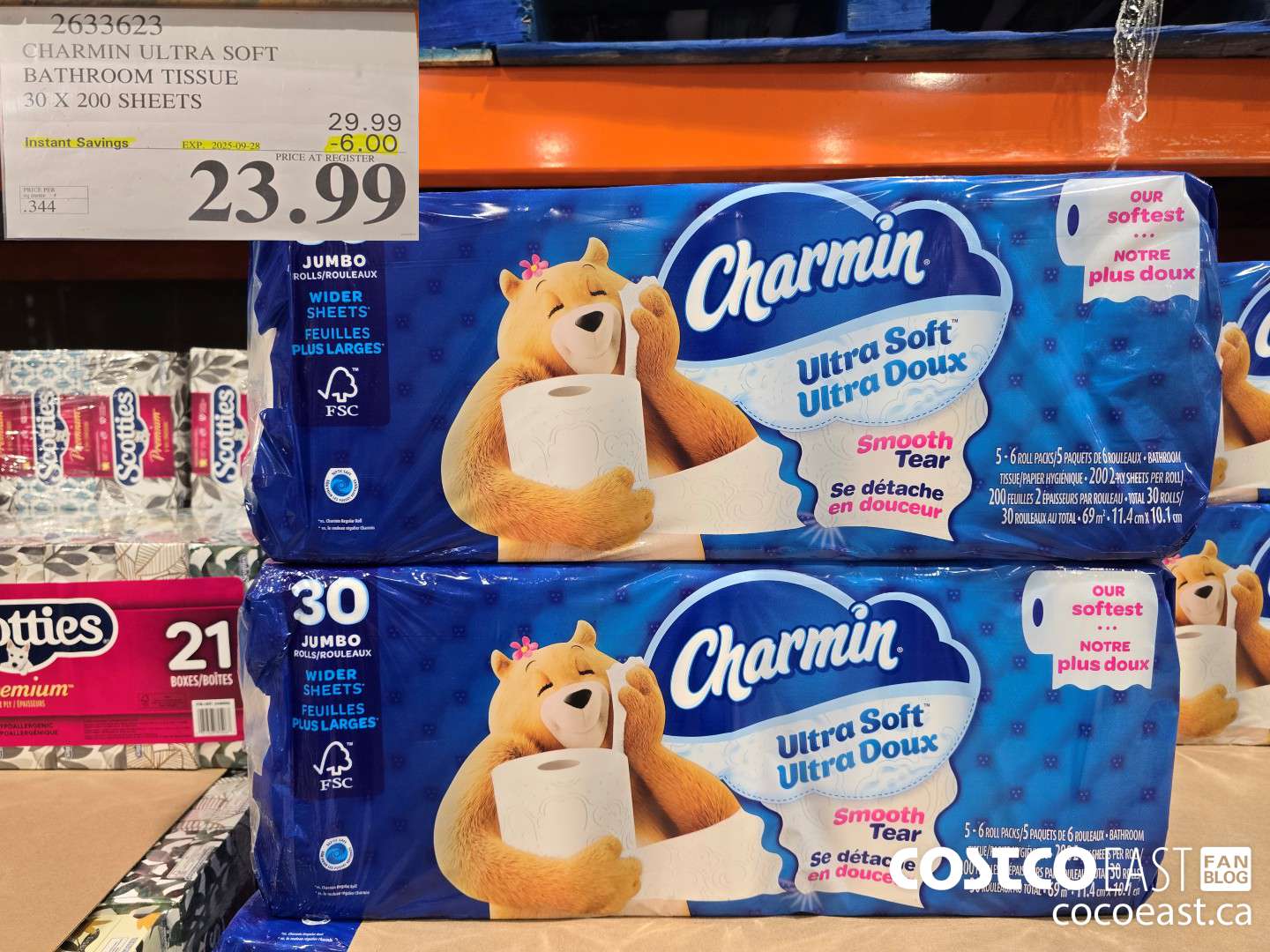 2633623 CHARMIN ULTRA SOFT BATHROOM TISSUE 30 X 200 SHEETS ($6.00 INSTANT SAVINGS EXPIRES ON 2025-09-28) $23.99