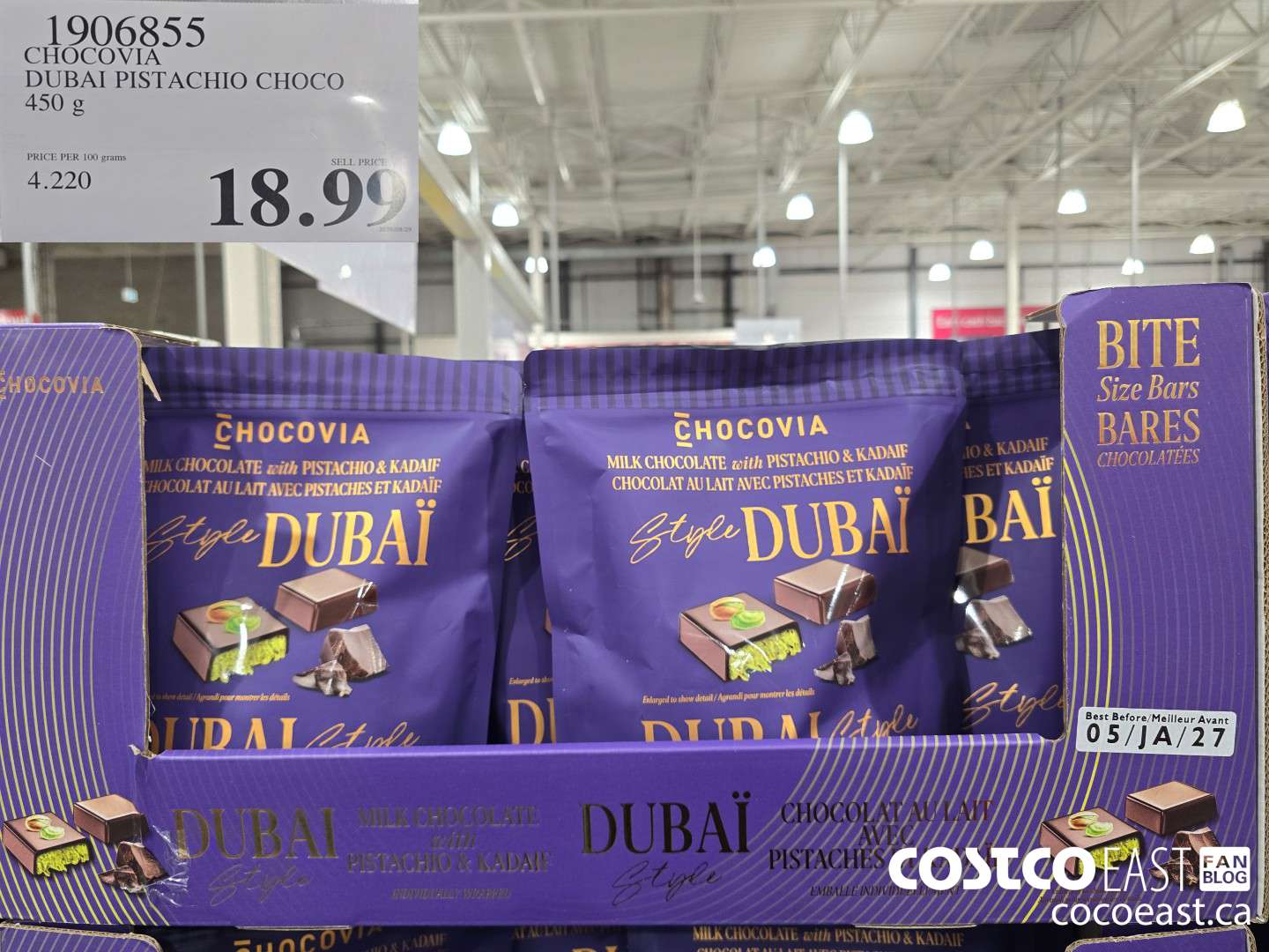 1906855 CHCCOVIA DUBAI PISTACHIO CHOCOLATE 450 g $18.99
