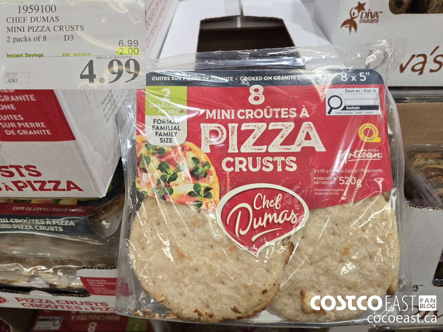 1959100 CHEF DUMAS MINI PIZZA CRUSTS 2 packs of 8 ($2.00 INSTANT SAVINGS EXPIRES ON 2025-09-28) $4.99