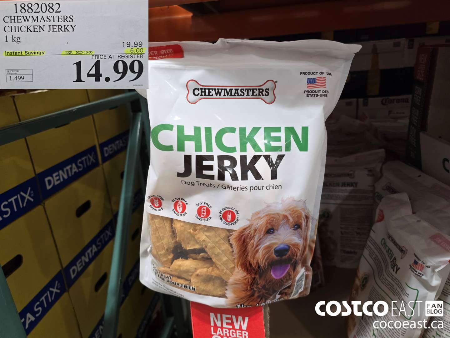 1882082 CHEWMASTERS CHICKEN JERKY 2.2 kg ($5.00 INSTANT SAVINGS EXPIRES ON 2025-10-05) $14.99