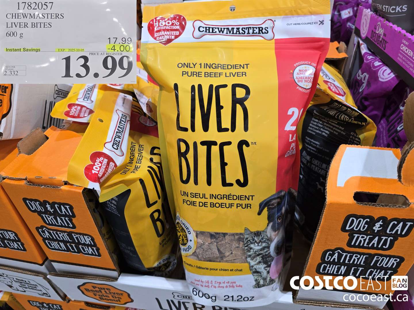 1782057 CHEWMASTERS LIVER BITES 600 g ($4.00 INSTANT SAVINGS EXPIRES ON 2025-10-05) $13.99