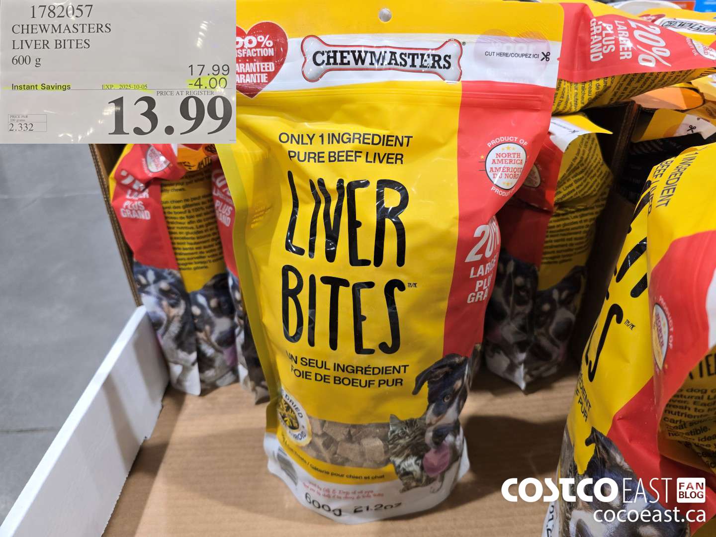 1782057 CHEWMASTERS LIVER BITES 600 g ($4.00 INSTANT SAVINGS EXPIRES ON 2025-10-05) $13.99